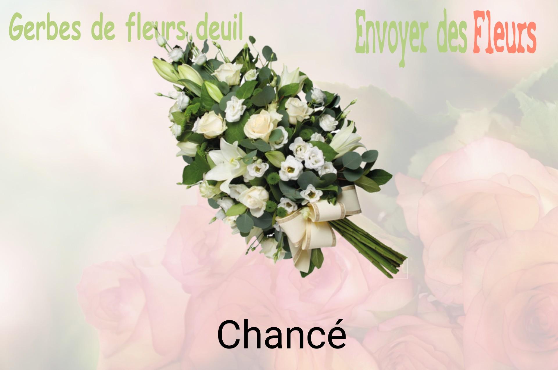 Gerbe de fleurs de deuil livrée à Chancé